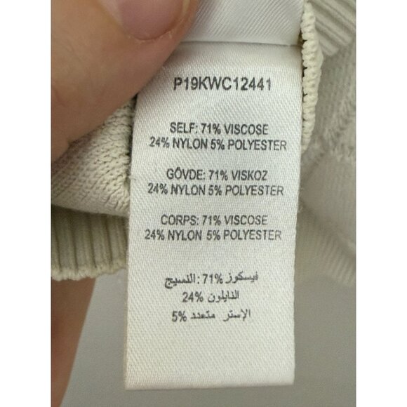 Opening Ceremony White Diamond Knit Sweater L/G Viscose Blend Crewneck Long Slee - Picture 7 of 7